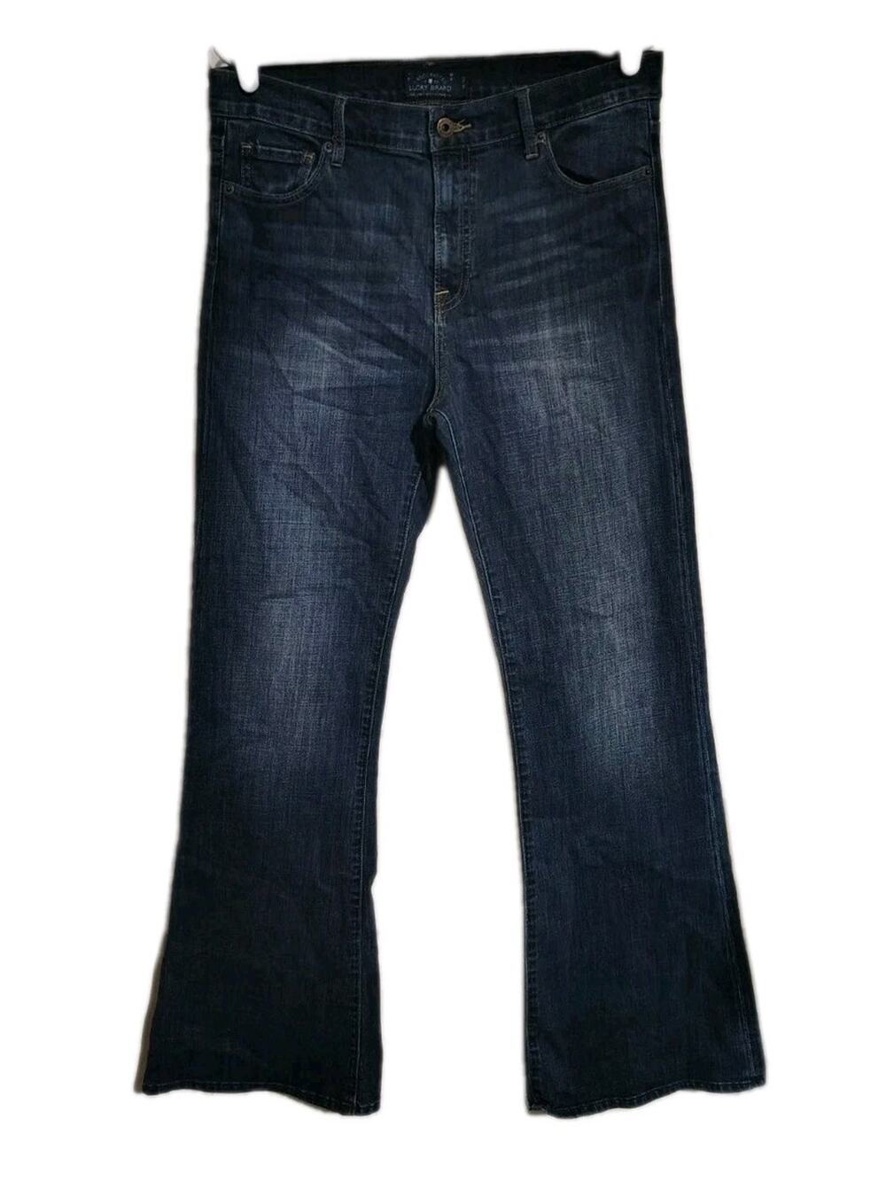 Lucky Brand Jeans Size 14/32 Blue Olivia Flare Faded Women's Stretchy Wide Hems